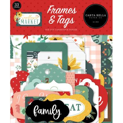 Carta Bella Sunflower Market Die Cuts - Frames & Tags